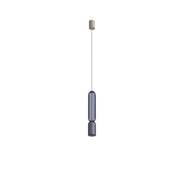 Pendelleuchte Beige Marineblau GU10 Ø6,5 cm Modern rund