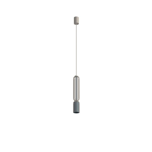 Pendelleuchte Beige Graphit GU10 Ø6,5 cm Modern rund