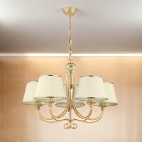 Kronleuchter in Shabby Gold Weiß BERTHA Esstisch