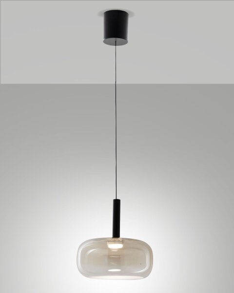 LED Pendelleuchte Glas 2700/3000/4000K Ø25 cm Schwarz