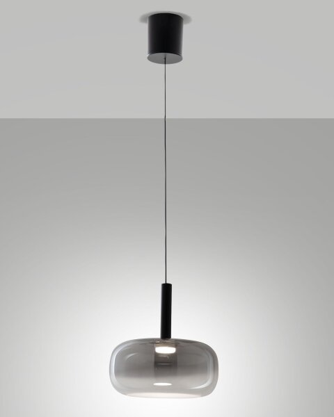 LED Hängelampe Rauchglas 2700/3000/4000K Schwarz Ø25 cm