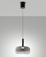 LED H&auml;ngelampe Rauchglas 2700/3000/4000K Schwarz &Oslash;25 cm