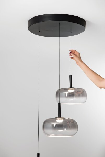 LED Hängelampe Schwarz Rauchglas 2700/3000/4000K