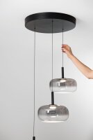 LED H&auml;ngelampe Schwarz Rauchglas 2700/3000/4000K