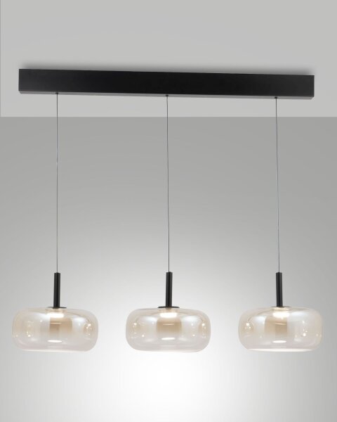 LED Pendelleuchte Glas 2700/3000/4000K Schwarz L:87 cm