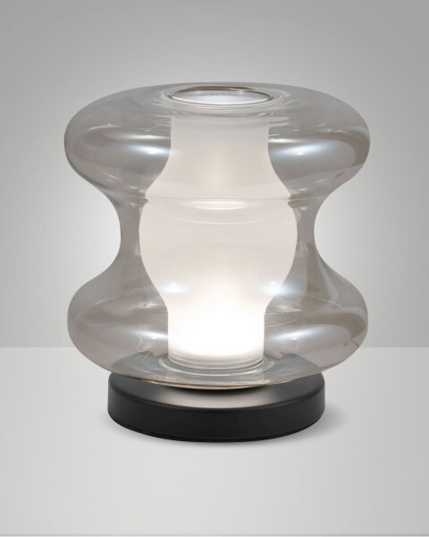 LED Tischleuchte Glas 2700/3000/4000K Schwarz B:18 cm