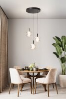 LED H&auml;ngelampe Glas 2700/3000/4000K Schwarz L:45 cm