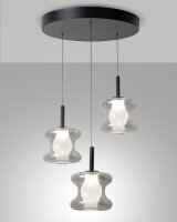 LED Pendelleuchte 2700/3000/4000K Rauchglas Schwarz