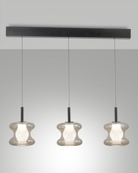 LED Hängelampe Schwarz 2700/3000/4000K Glas L:87 cm