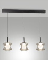 LED H&auml;ngelampe Schwarz 2700/3000/4000K Glas L:87 cm