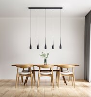 LED H&auml;ngelampe Schwarz Metall 3000K 3450 lm L:120 cm