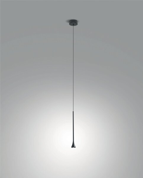 LED Hängelampe Schwarz Metall 3000K rund Ø8 cm 560 lm