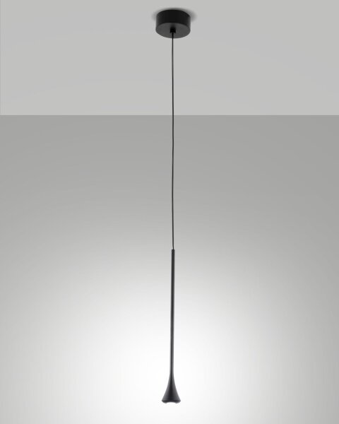 LED Hängelampe Schwarz Metall 3000K rund Ø8 cm 560 lm