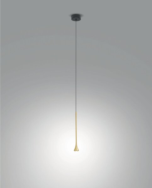 LED Pendelleuchte Messing 3000K rund Ø8 cm 560 lm