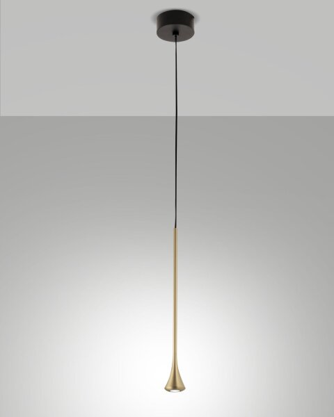 LED Pendelleuchte Messing 3000K rund Ø8 cm 560 lm