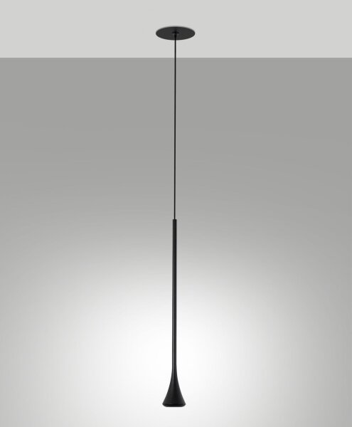 LED Hängelampe Metall Schwarz 3000K rund Ø4 cm 420 lm
