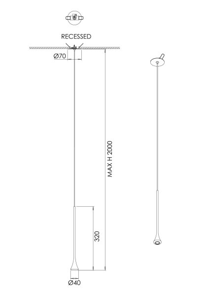 LED Hängelampe Metall Schwarz 3000K rund Ø4 cm 420 lm