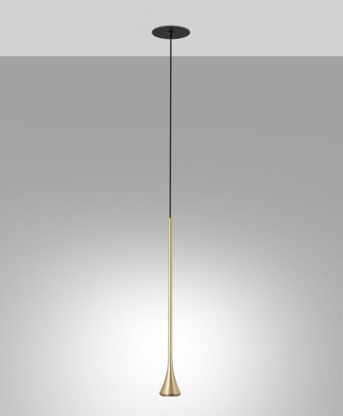 LED Pendelleuchte Messing 3000K Schwarz Ø4 cm rund