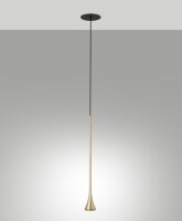 LED Pendelleuchte Messing 3000K Schwarz &Oslash;4 cm rund