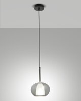 H&auml;ngelampe Rauchglas E27 blendarm &Oslash;22 cm Schwarz rund