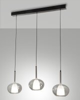 Hängelampe Rauchglas E27 Schwarz L:87 cm dekorativ