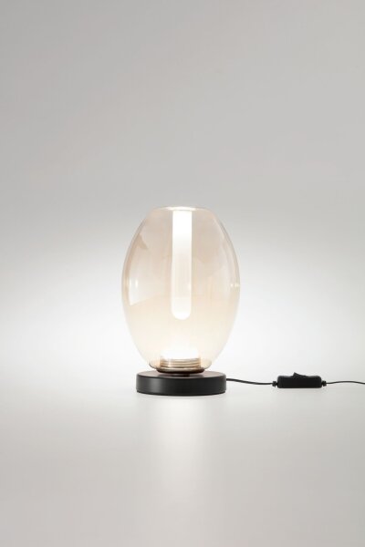 LED Tischleuchte 2700/3000/4000K Glas Schwarz H:23 cm