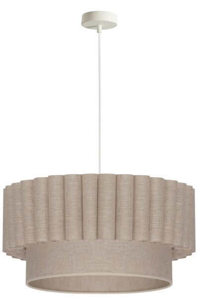 Hängelampe Stoff Grau-Beige Weiß Ø45,5 cm E27 blendarm