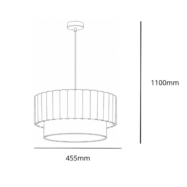 Hängelampe Stoff Grau-Beige Weiß Ø45,5 cm E27 blendarm