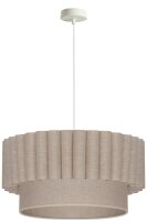 H&auml;ngelampe Stoff Grau-Beige Wei&szlig; &Oslash;45,5 cm E27 blendarm