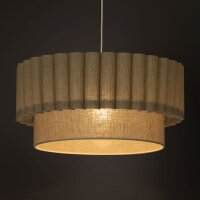 Hängelampe Stoff Grau-Beige Weiß Ø45,5...