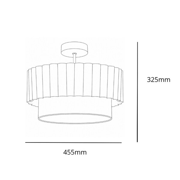 Deckenlampe Stoffschirm Ecru Weiß Ø45,5 cm E27 blendarm