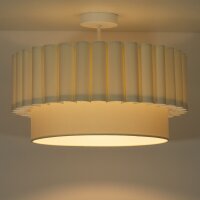 Deckenlampe Stoffschirm Ecru Weiß Ø45,5 cm...