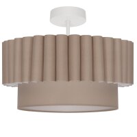 Deckenlampe Stoff Leinen Metall Beige Wei&szlig;...