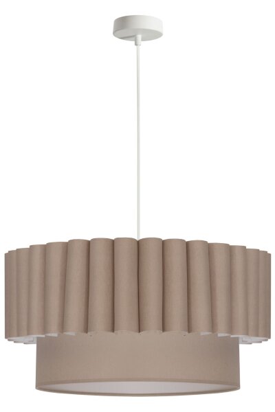 Hängelampe Stoff Leinen Ecru Weiß Ø45,5 cm E27 Modern