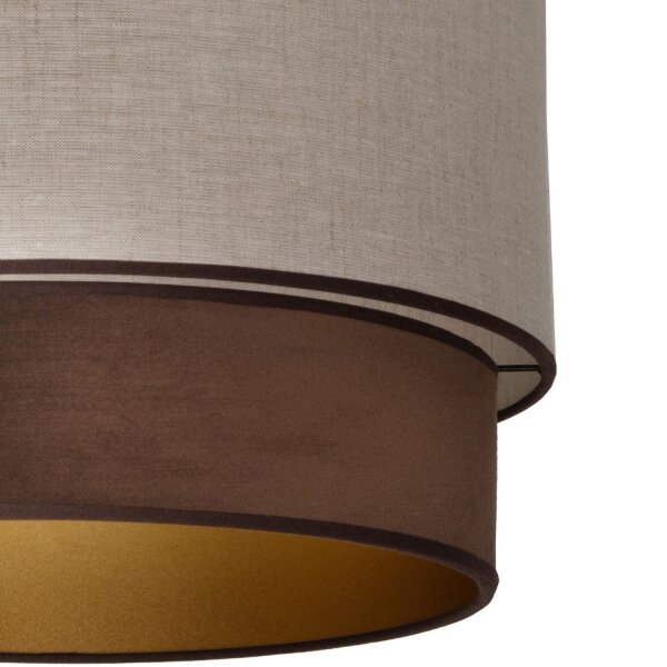 Deckenleuchte Stoff Grau-Beige Braun Gold Ø40 cm E27