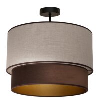 Deckenleuchte Stoff Grau-Beige Braun Gold &Oslash;40 cm E27