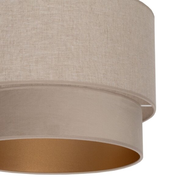 Deckenleuchte Stoff Grau-Beige Beige Gold E27 Ø40 cm