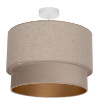 Deckenleuchte Stoff Grau-Beige Beige Gold E27 &Oslash;40 cm