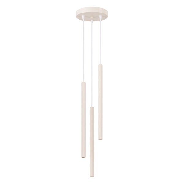 Hängelampe Stahl Beige 3-flammig G9 rund Ø20cm wohnlich