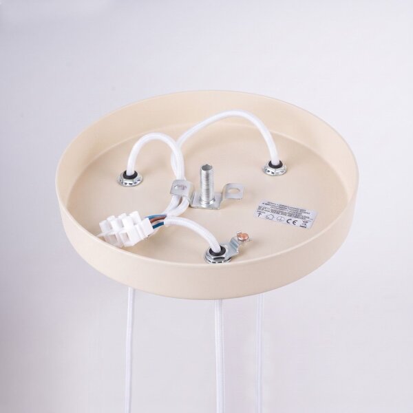 Hängelampe Stahl Beige 3-flammig G9 rund Ø20cm wohnlich
