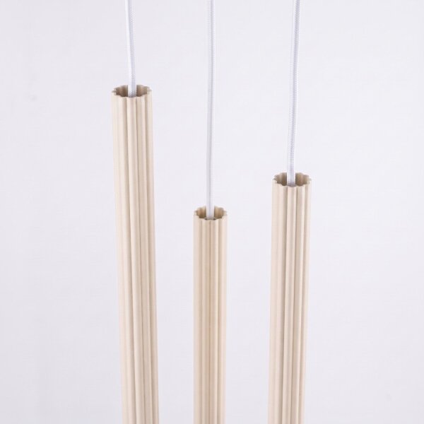 Hängelampe Stahl Beige 3-flammig G9 rund Ø20cm wohnlich