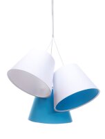 Kinderzimmerlampe M&auml;dchen Wei&szlig; Blau Stoff