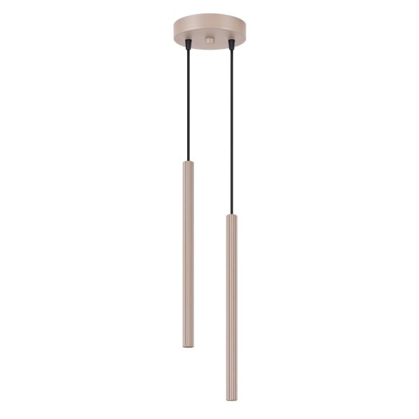 Hängelampe Stahl Taupe 2-flammig G9 rund Ø15cm wohnlich