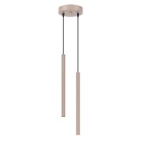 H&auml;ngelampe Stahl Taupe 2-flammig G9 rund &Oslash;15cm wohnlich