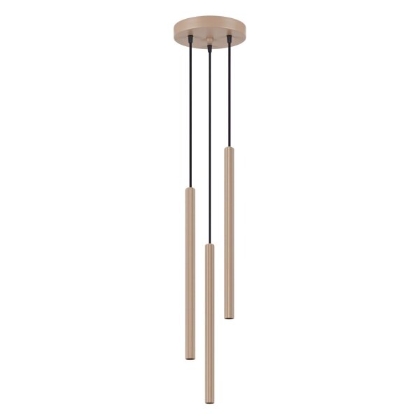 Hängelampe Stahl Taupe 3-flammig G9 Ø20cm rund wohnlich