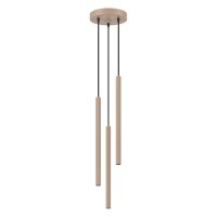 H&auml;ngelampe Stahl Taupe 3-flammig G9 &Oslash;20cm rund wohnlich