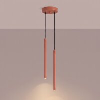 Pendelleuchte Stahl Ockerrot 2-flammig G9 rund Ø15 cm