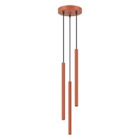 Pendelleuchte Stahl Ockerrot 3-flammig G9 &Oslash;20 cm rund