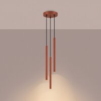Pendelleuchte Stahl Ockerrot 3-flammig G9 Ø20 cm rund