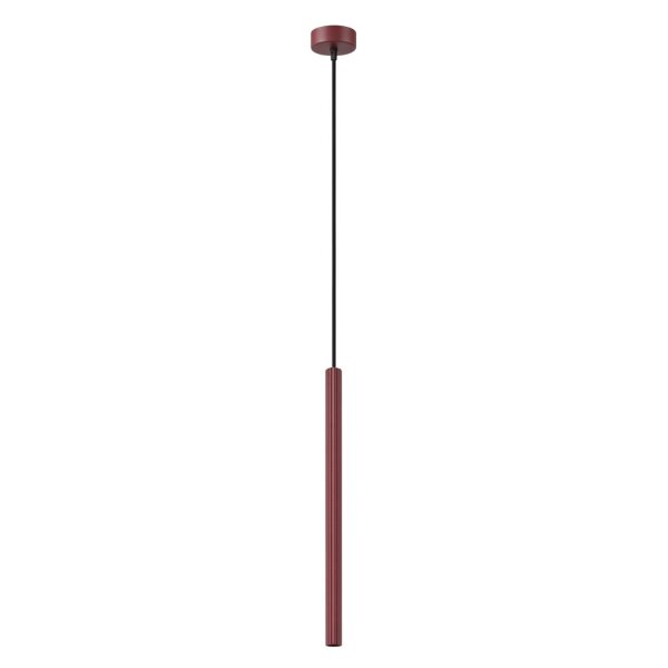 Hängelampe Stahl Burgund Modern G9 Ø2,5cm rund wohnlich